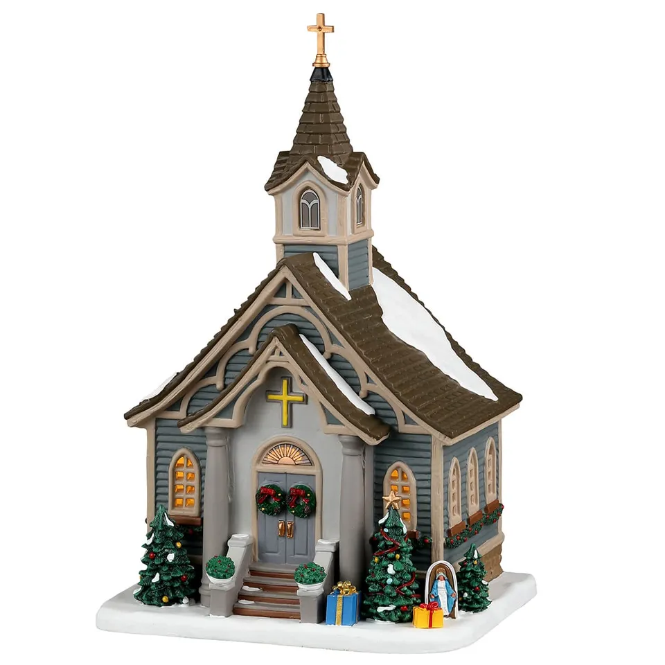 lemax-small-town-church-glise-miniature-lumineuse-caddington image 1