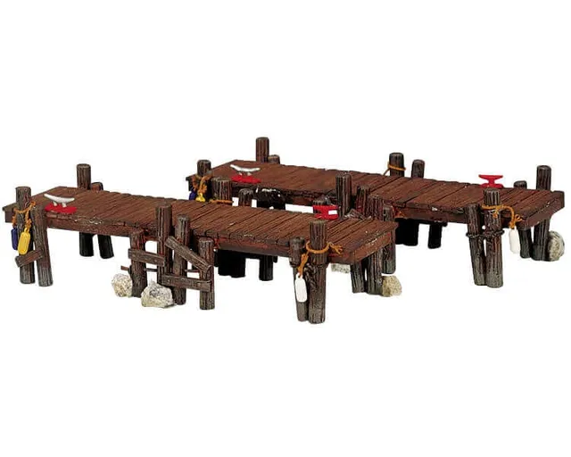 lemax-wooden-piers-accessoire-miniature-pontons-en-bois image 1