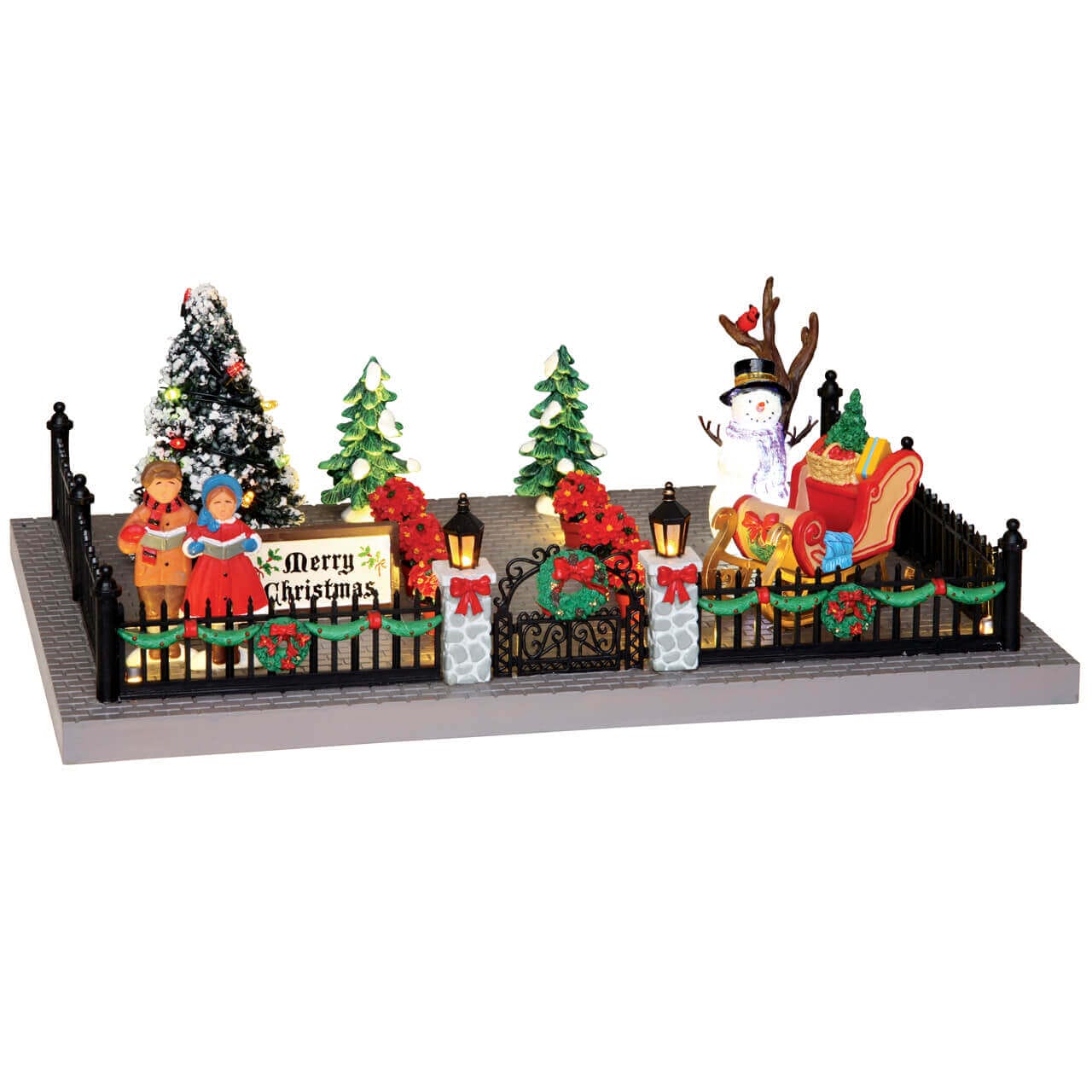 lemax-decorated-victorian-front-yard-d-cor-miniature-de-jardin-victorien image 4