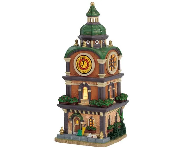 lemax-village-clock-tower-tour-d-horloge-miniature-de-collection image 1