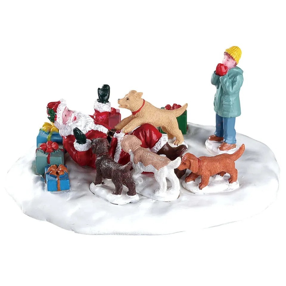 lemax-puppies-love-santa-figurine-chiots-et-p-re-no-l-miniature image 1