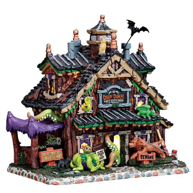 lemax-creepy-crawlies-pet-sitting-b-timent-lumineux-spooky-town image 1