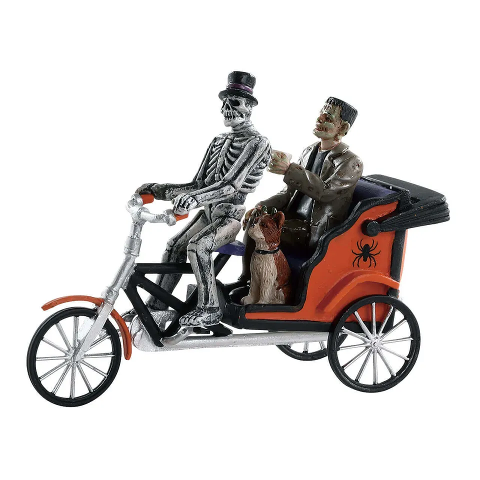 lemax-pedicab-ride-figurine-v-hicule-miniature-spooky-town image 1