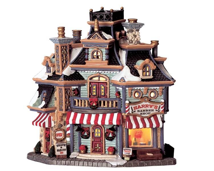 lemax-harry-s-barber-shop-b-timent-miniature-de-collection image 1