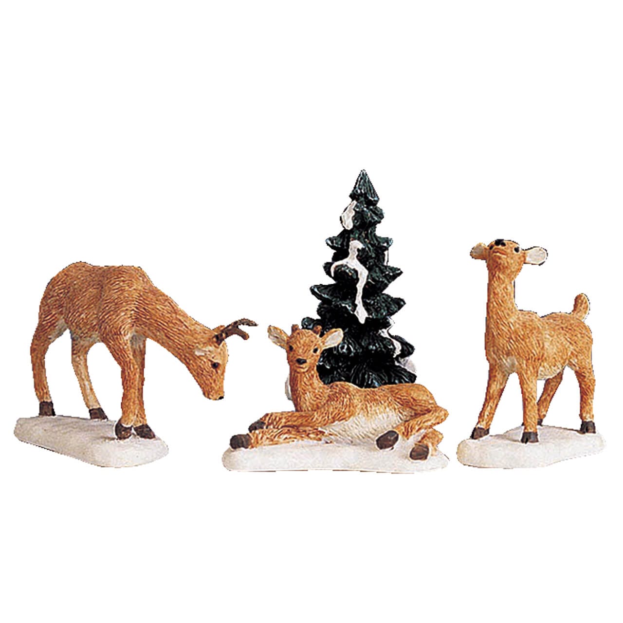 lemax-dad-and-fawns-set-of-4-famille-cerfs-neige image 2