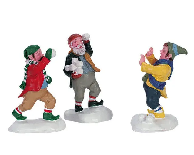 lemax-snowball-frenzy-figurine-miniature-bataille-de-neige image 1