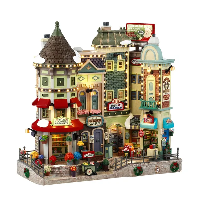 lemax-jingle-bell-bazaar-b-timent-lumineux-caddington-village image 1
