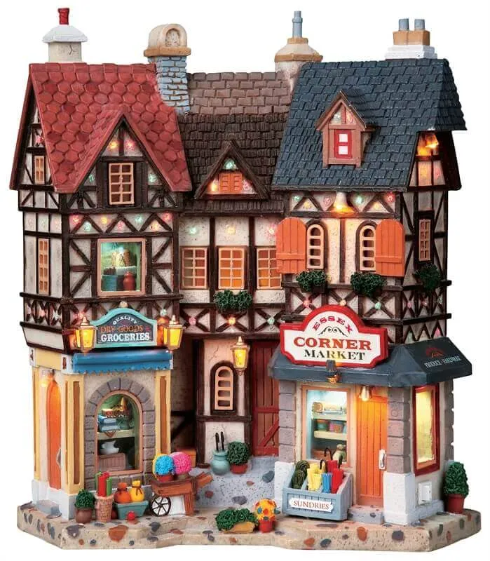 lemax-essex-corner-market-fa-ade-miniature-lumineuse image 1