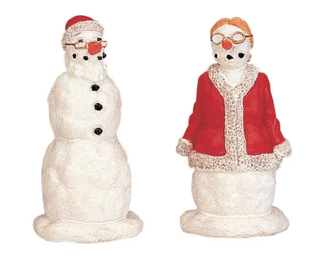 lemax-mr-mrs-santa-snowman-figurine-couple-bonhommes-de-neige-no-l image 1