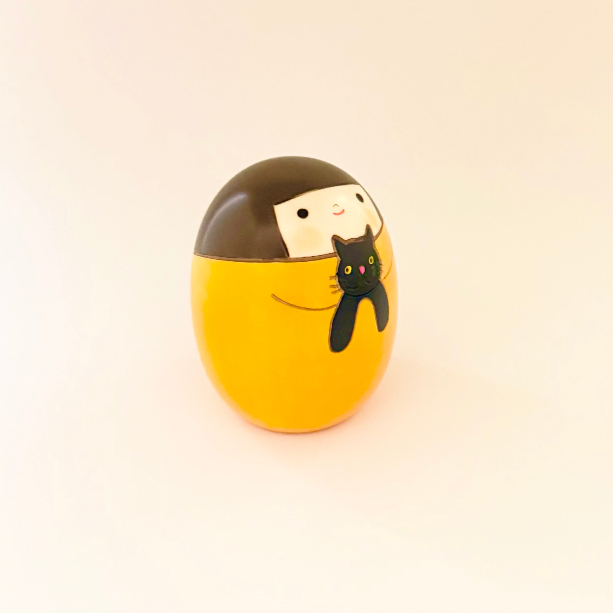 usaburo-kokeshi-neko-no-kuro-chat-noir-figurine-artisanale-9-cm image 2