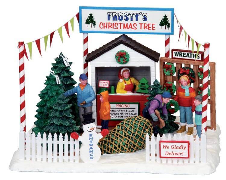 lemax-frosty-s-christmas-tree-lot-stand-de-sapins-miniature-lumineux image 2