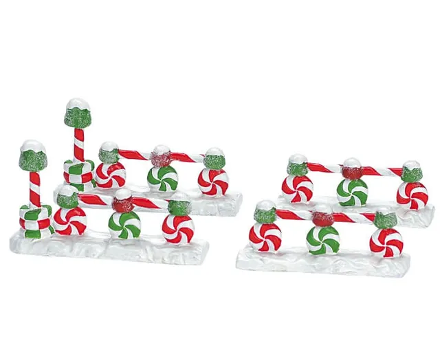 lemax-candymint-gumdrop-fence-miniature-de-collection-sugar-n-spice image 1