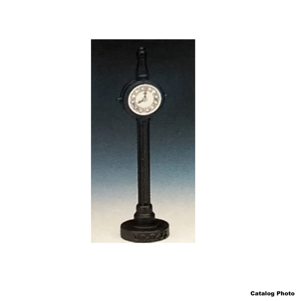 lemax-metal-clock-stand-accessoire-village-miniature image 1