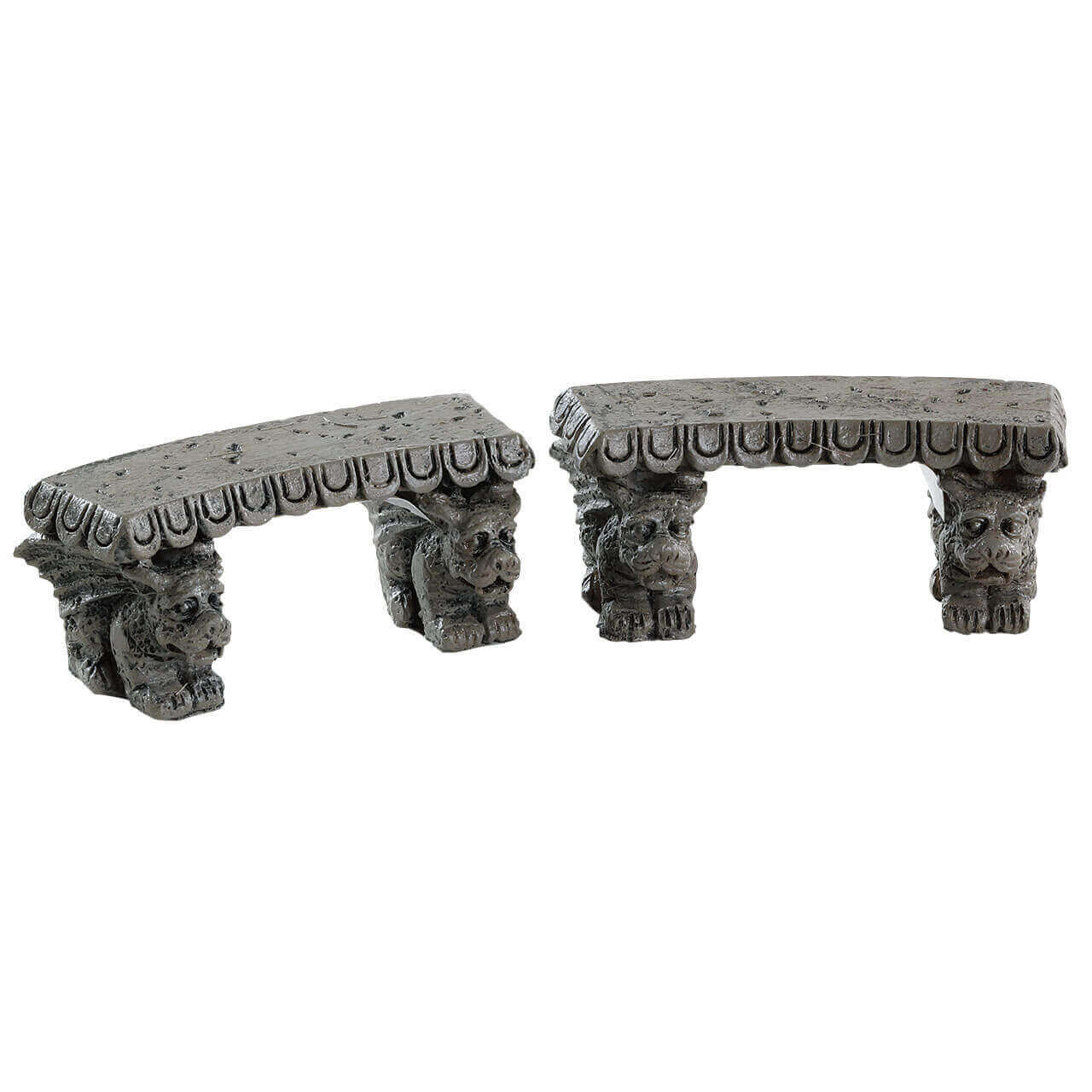 lemax-gargoyle-stone-benches-bancs-pierre-gargouilles-spooky-town image 1