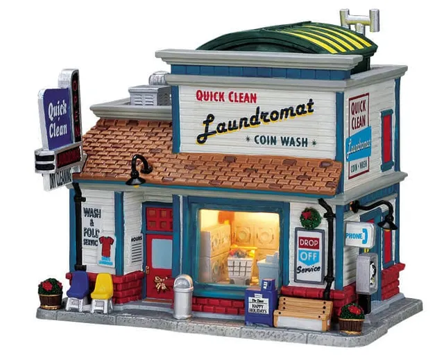 lemax-quick-clean-laundromat-b-timent-miniature-lumineux image 1