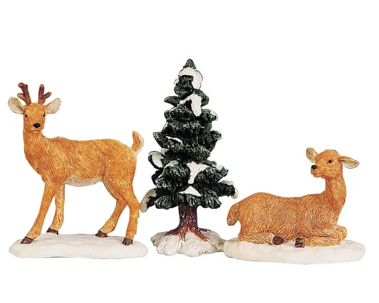 lemax-stag-and-doe-figurines-cerf-et-biche image 1