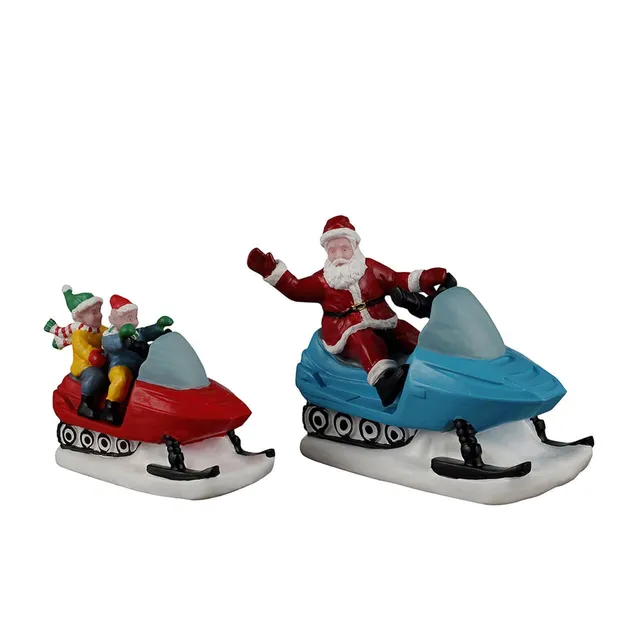 lemax-santa-s-day-off-tra-neau-p-re-no-l-miniature image 1