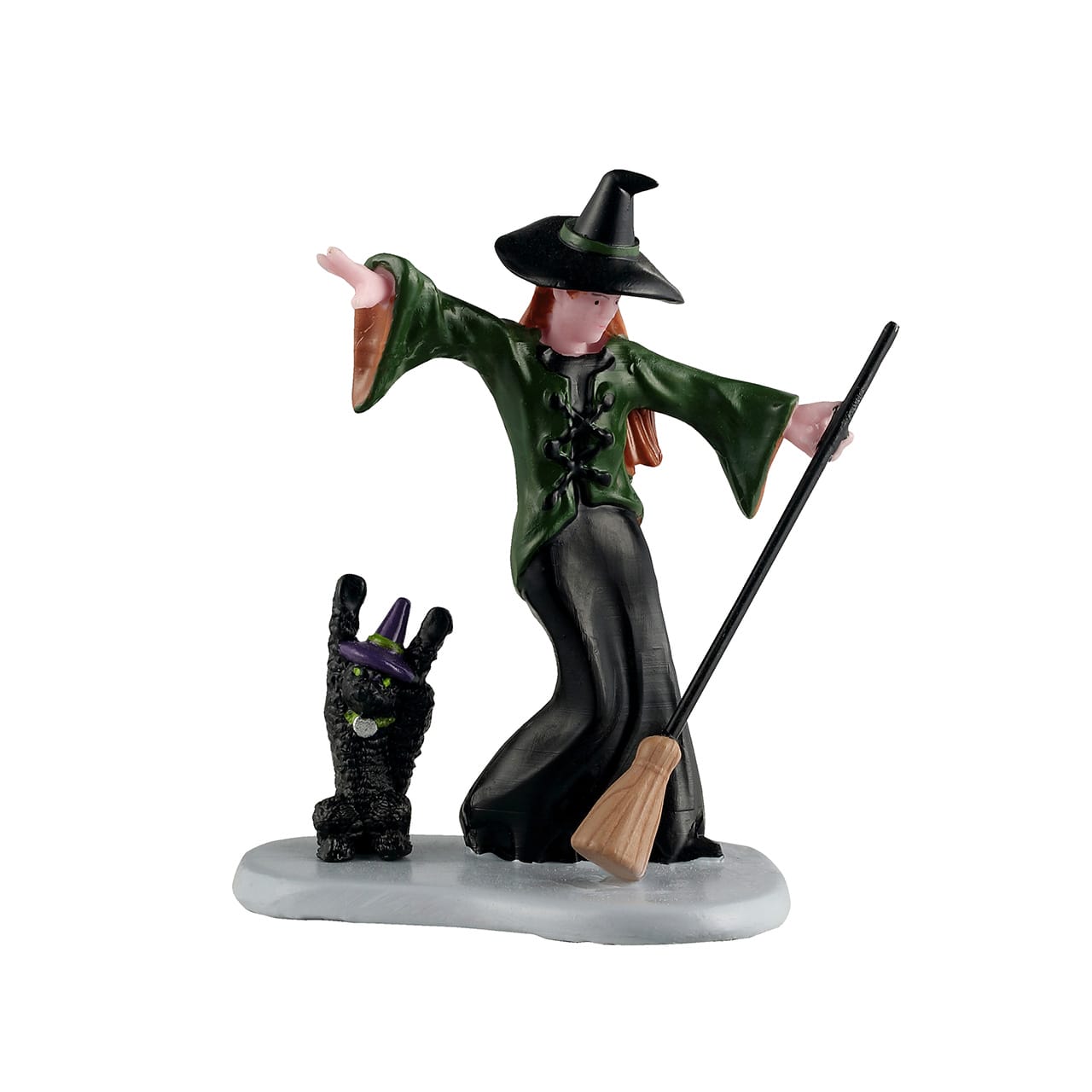 lemax-witch-s-dance-party-figurine-sorci-re-et-chat-spooky-town image 1