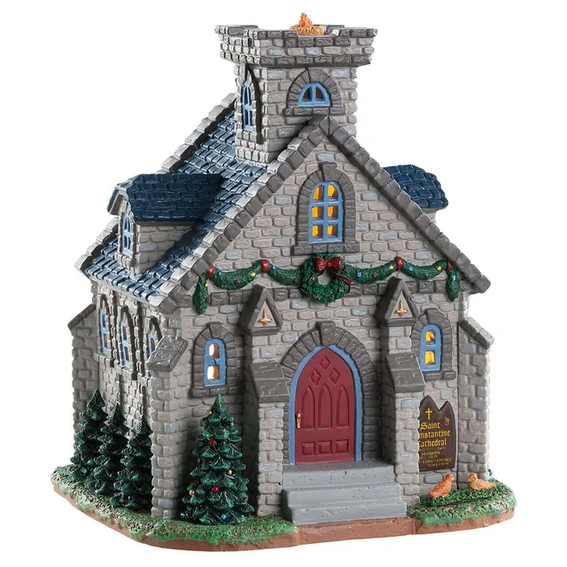 lemax-st-constantine-cathedral-glise-village-miniature image 1