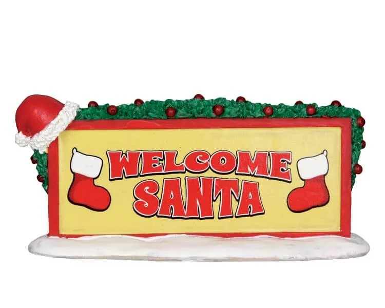 lemax-welcome-santa-sign-panneau-d-coratif-de-village-de-no-l image 1
