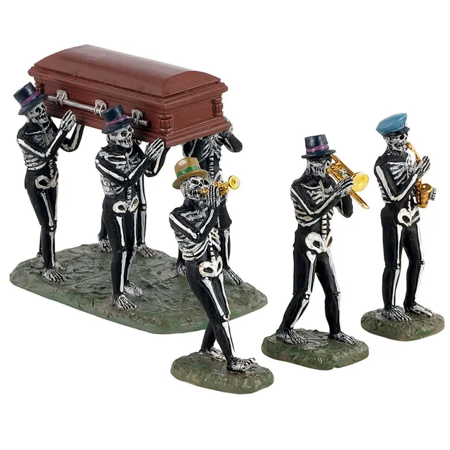 lemax-jazz-funeral-set-4-pi-ces-squelettes-spooky-town image 1