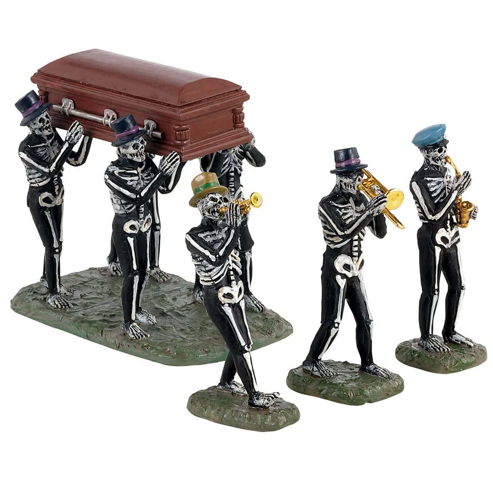 lemax-jazz-funeral-set-4-pi-ces-squelettes-spooky-town image 1