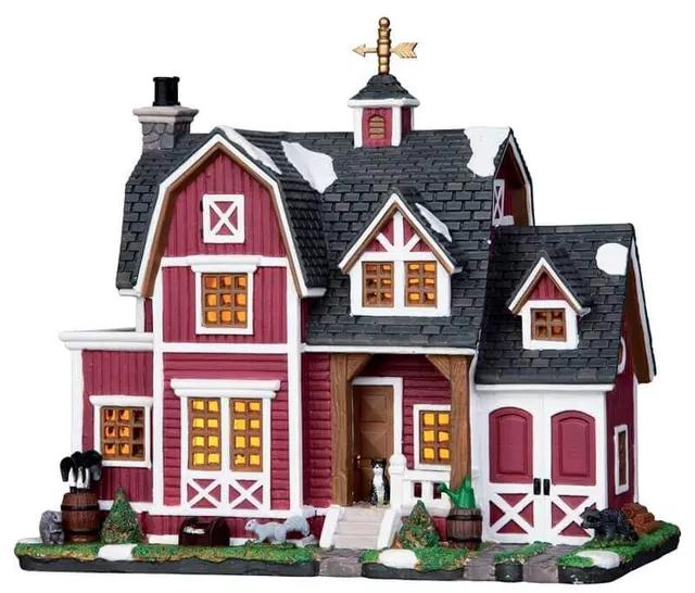 lemax-barn-house-grange-miniature-de-ferme-de-collection image 1
