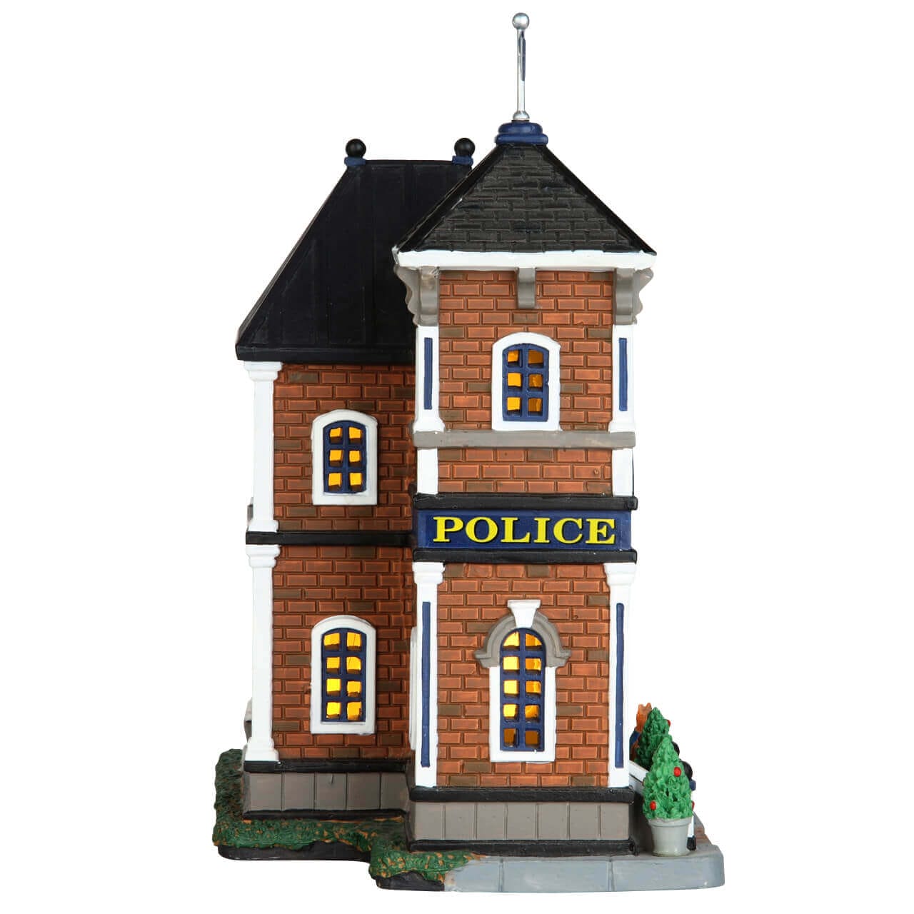 lemax-west-side-police-station-b-timent-miniature-village-de-no-l image 2