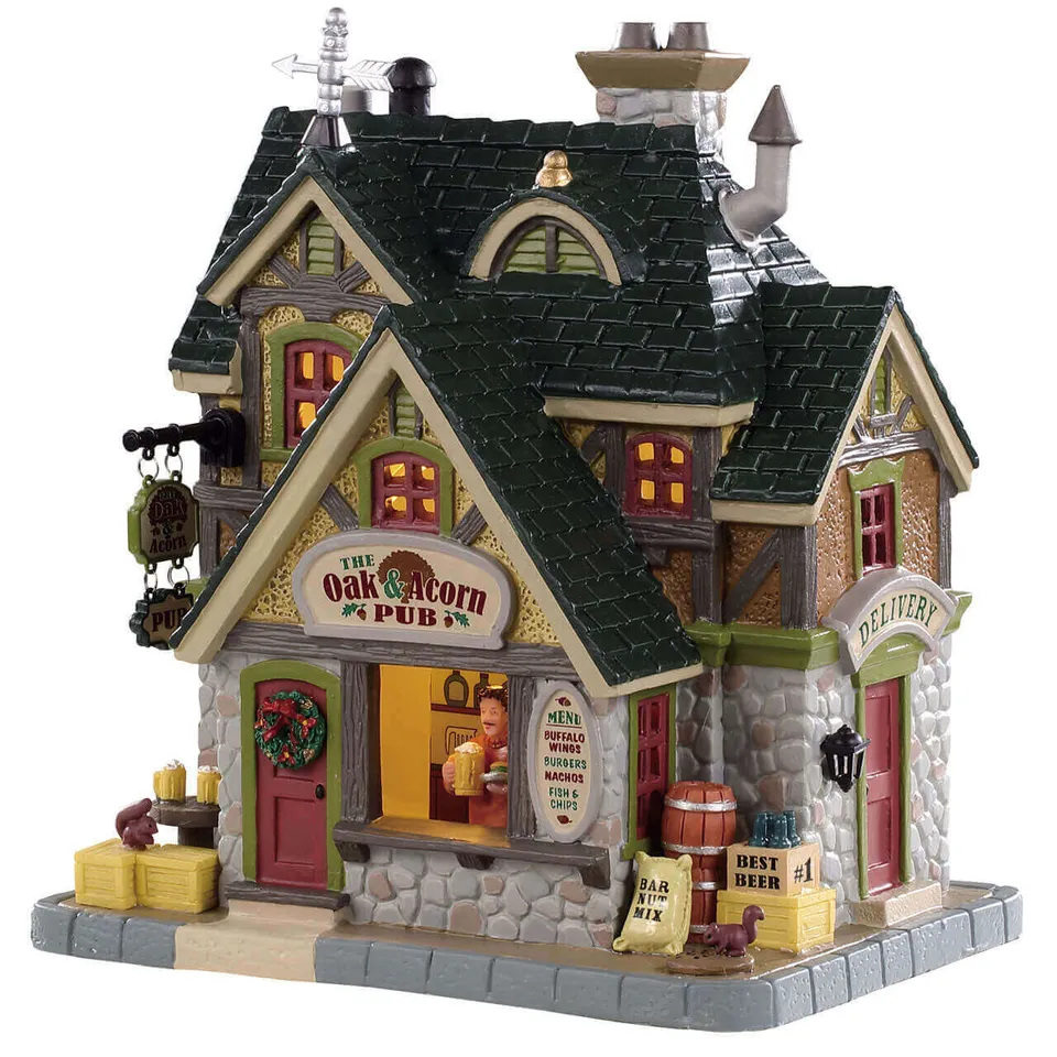 lemax-the-oak-and-acorn-pub-pub-miniature-de-collection image 1