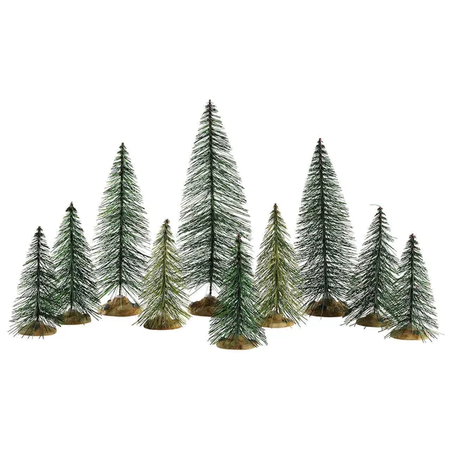 lemax-needle-pine-trees-set-de-10-sapins-miniatures image 1