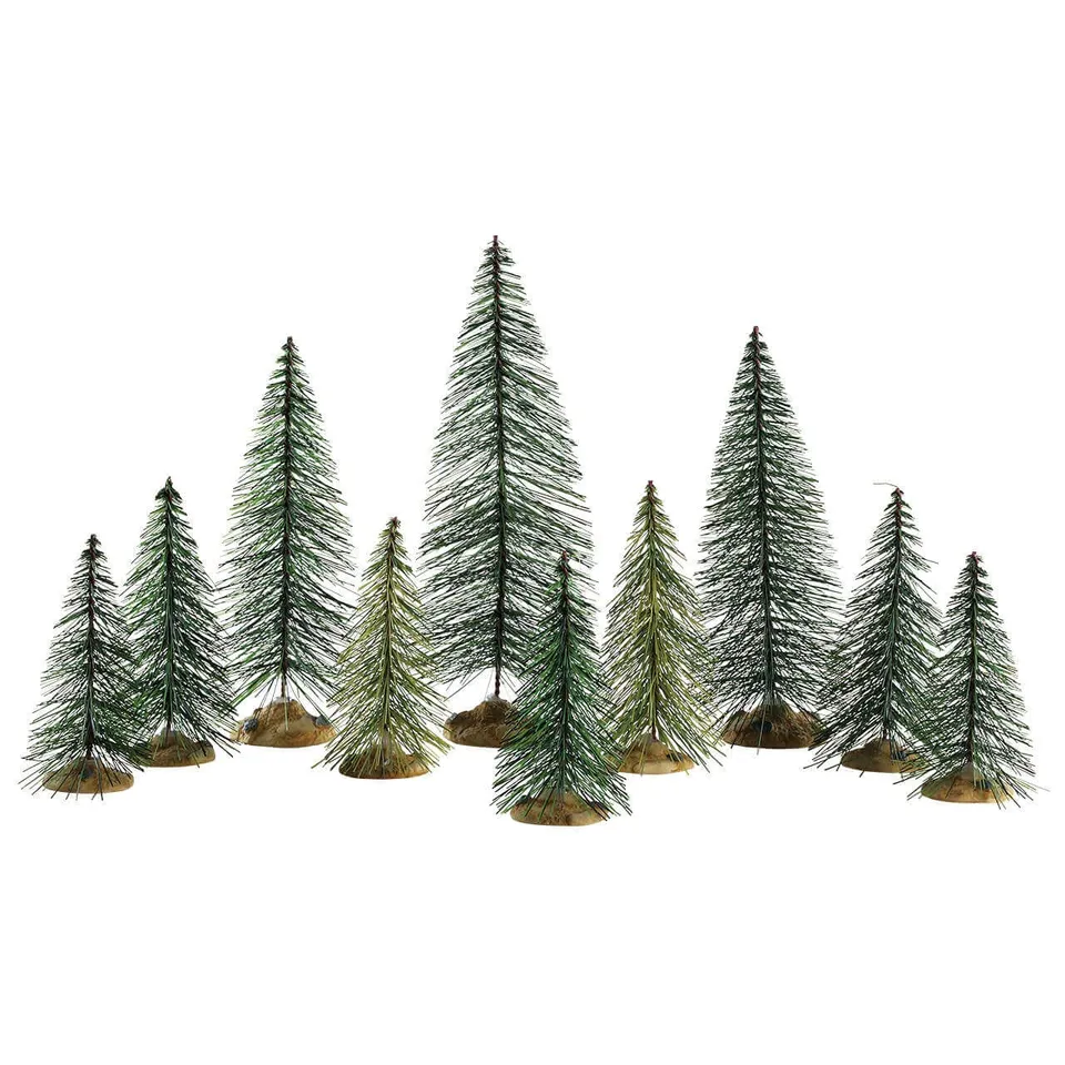 lemax-needle-pine-trees-set-de-10-sapins-miniatures image 1