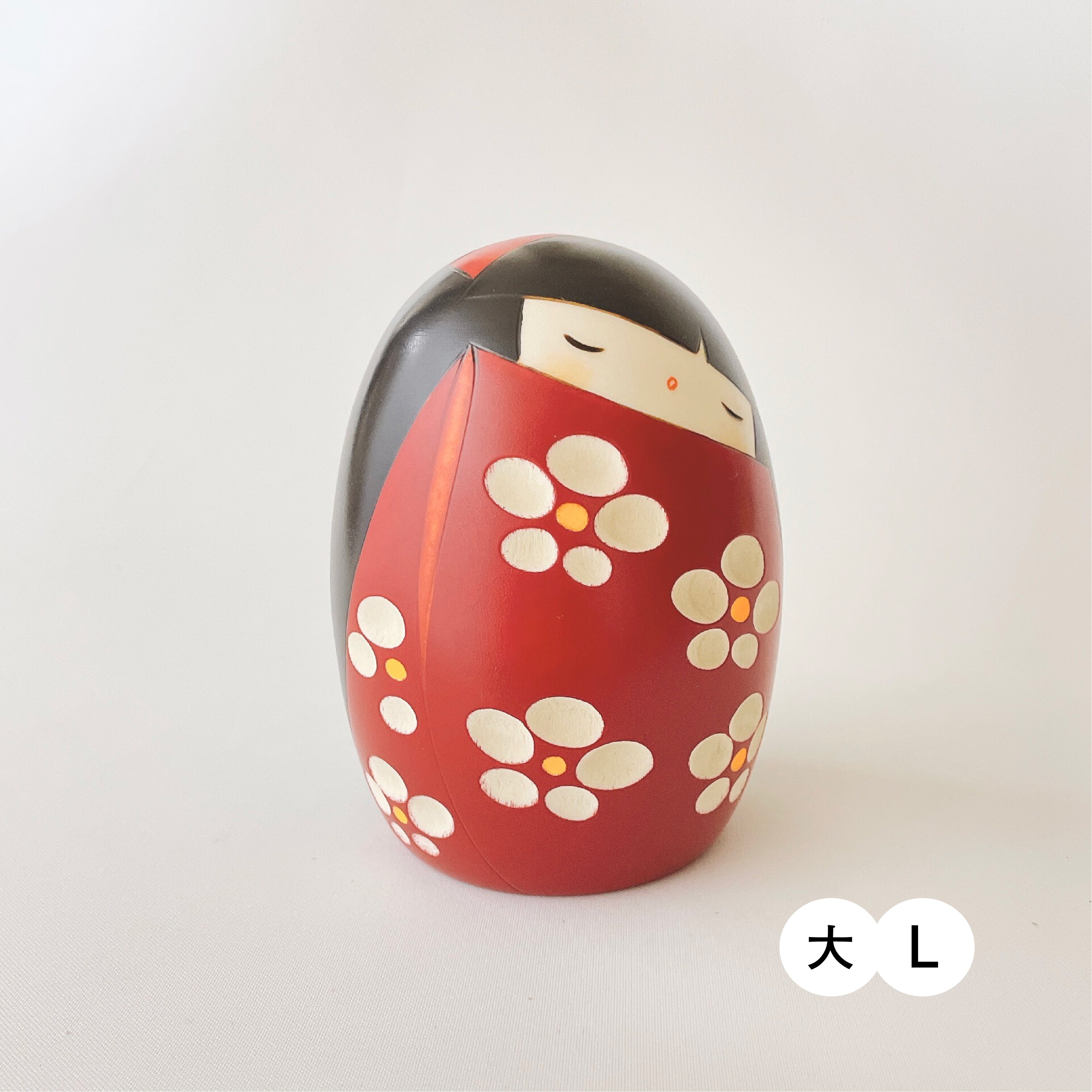 usaburo-kokeshi-shiroi-hana-taille-l-figurine-fleur-blanche-en-bois image 8