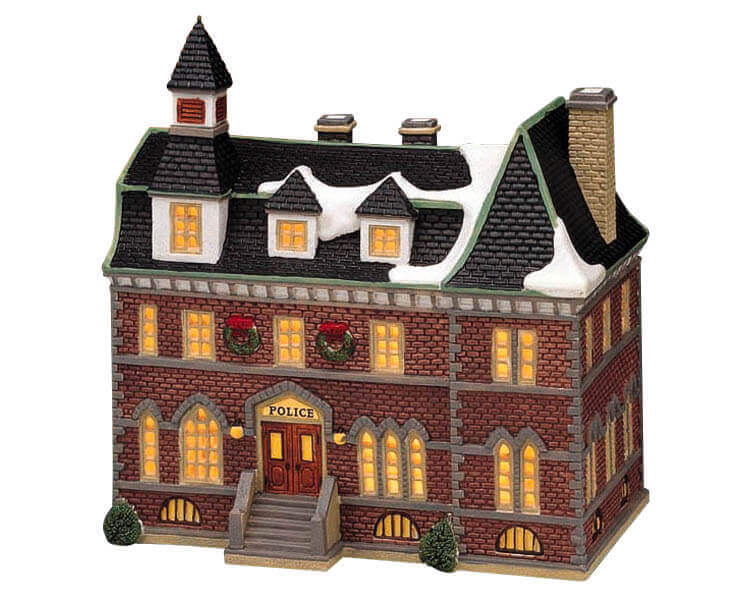 lemax-princeton-police-station-commissariat-miniature-lumineux image 1