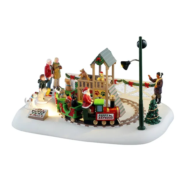 lemax-puppy-play-park-figurine-train-de-chiots-miniature image 1