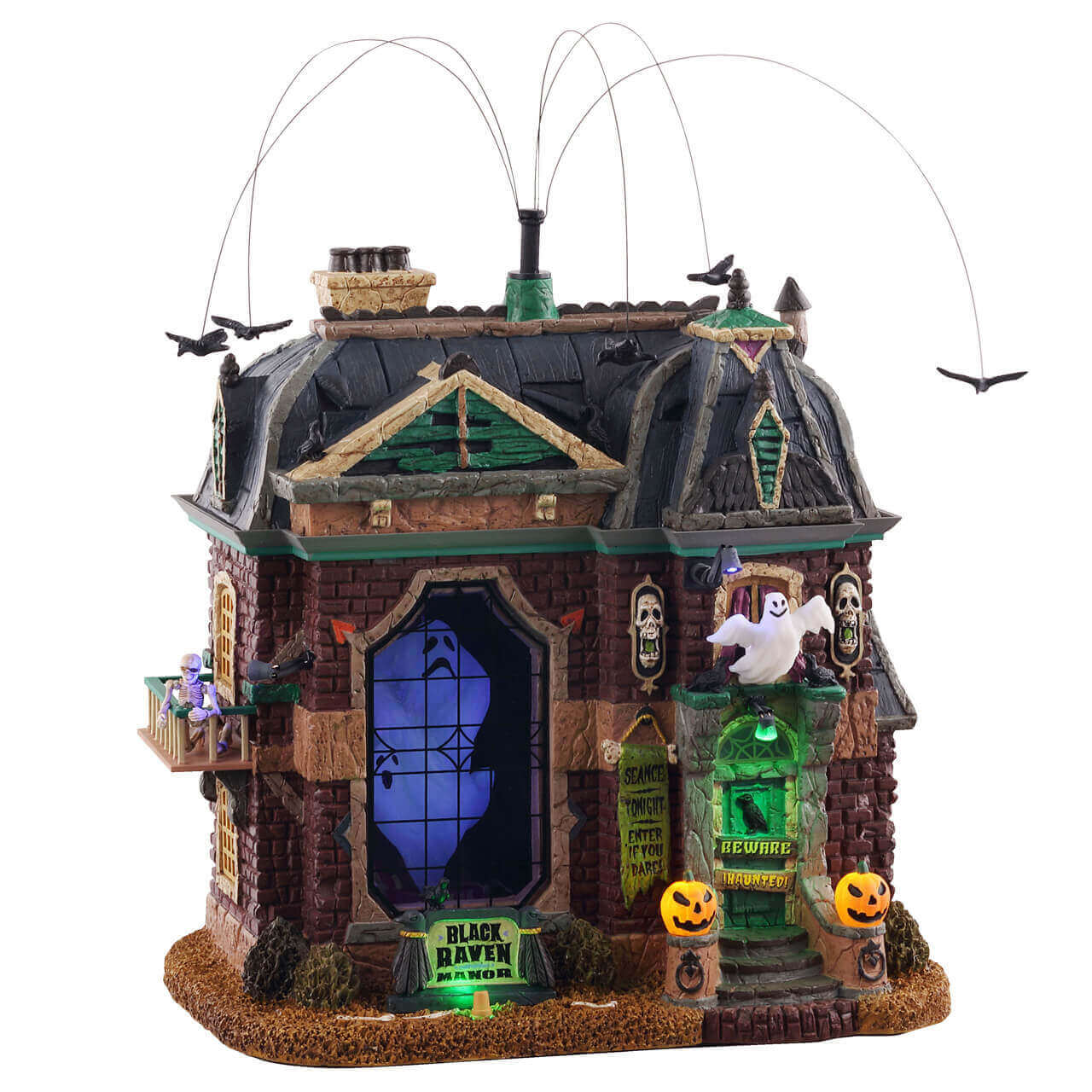 lemax-black-raven-manor-manoir-hant-lumineux-spooky-town-halloween image 1