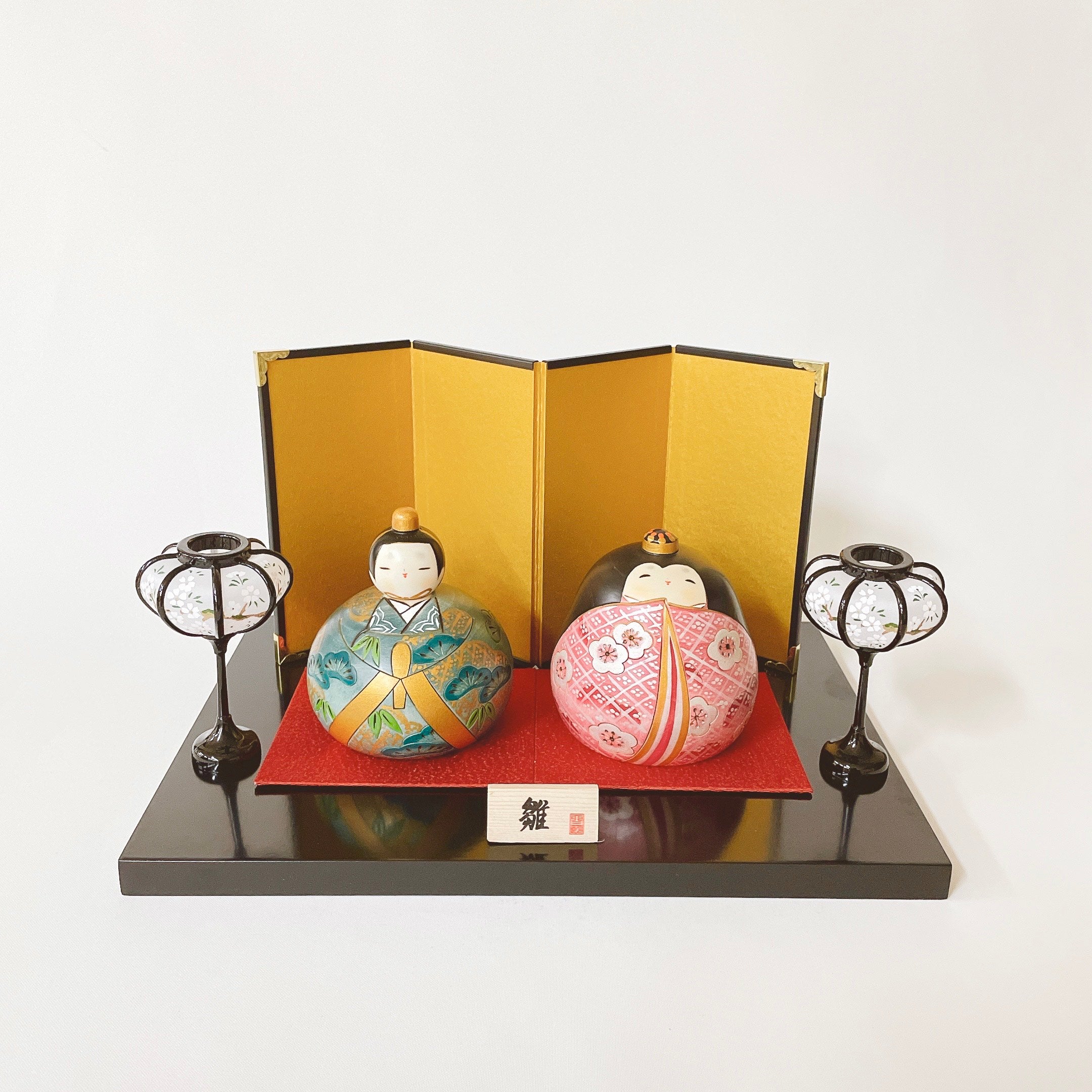 usaburo-kokeshi-heian-hina-paix-duo-artisanal-10-5-cm-set image 4