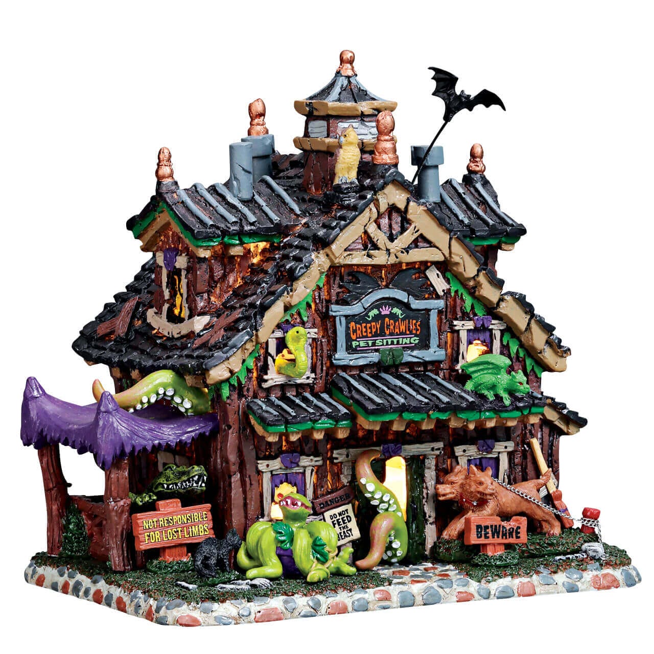 lemax-creepy-crawlies-pet-sitting-b-timent-lumineux-spooky-town image 1