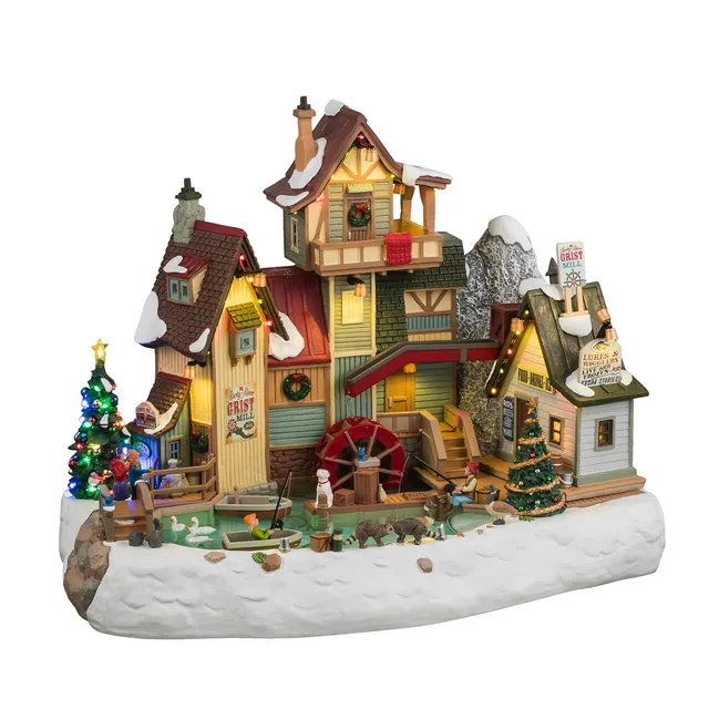 lemax-the-rocky-river-grist-mill-moulin-miniature-harvest-crossing image 1
