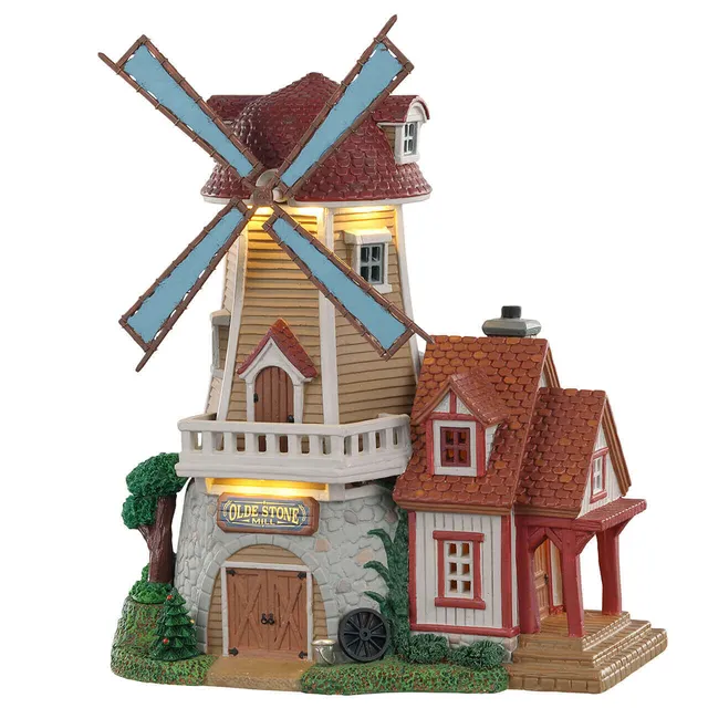 lemax-olde-stone-mill-moulin-en-pierre-miniature-harvest-crossing image 1