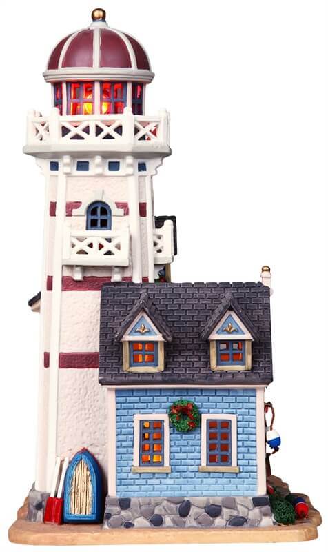 lemax-whale-point-lighthouse-bed-breakfast-phare-miniature-village image 2