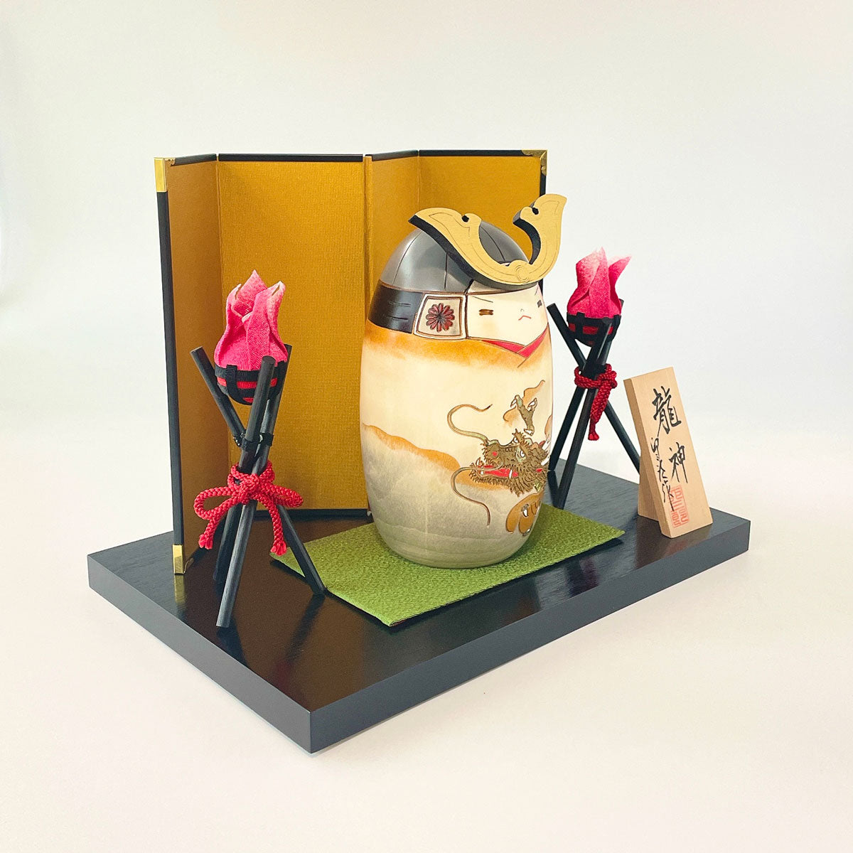 usaburo-kokeshi-ry-jin-dragon-god-bonfire-set-kokeshi-artisanale-19-cm image 4