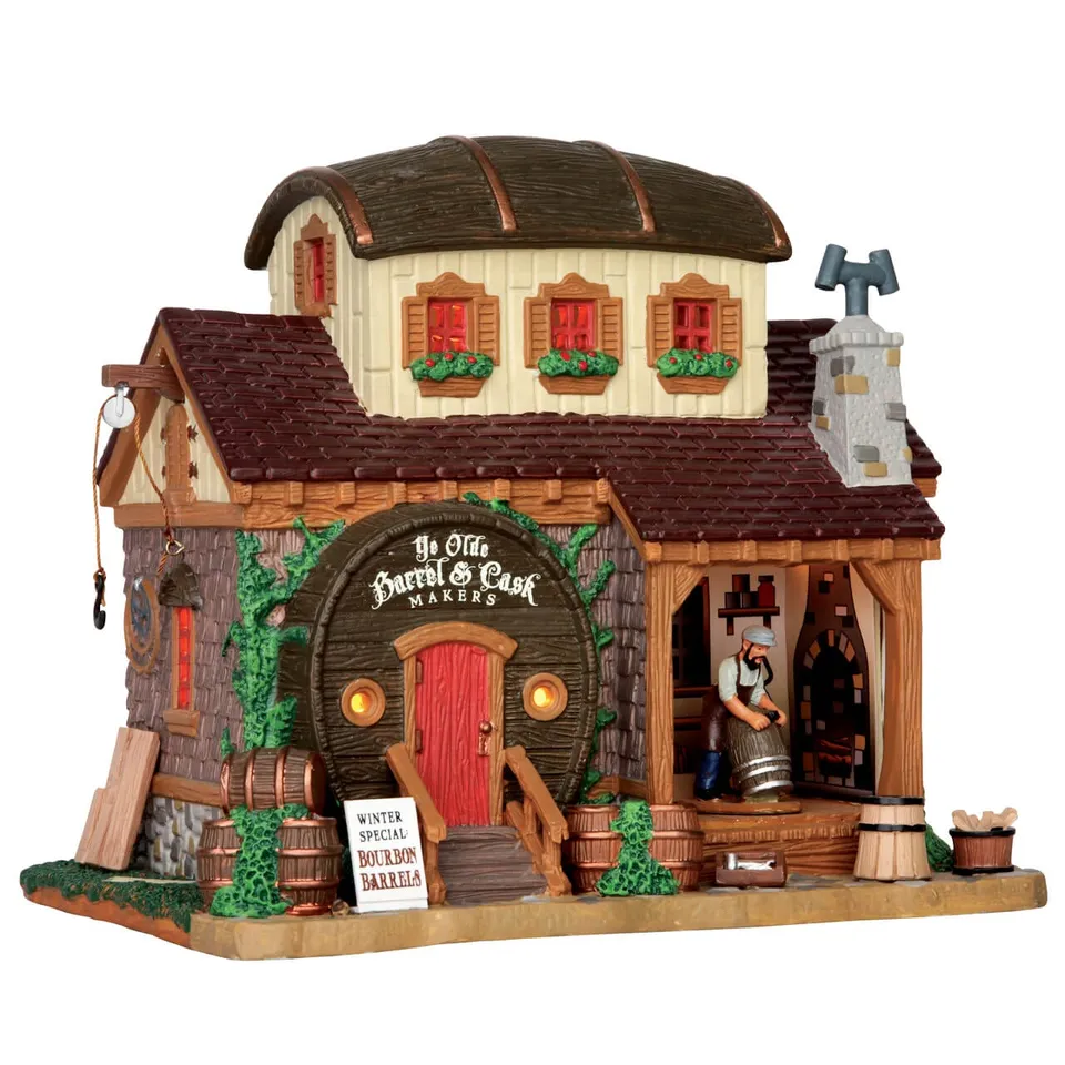 lemax-ye-olde-barrel-cask-makers-figurine-artisanale image 1