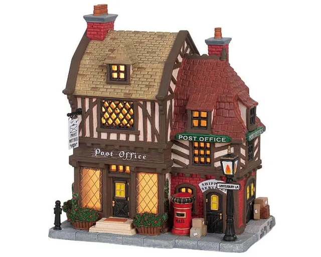 lemax-tudor-post-office-b-timent-miniature-village image 1