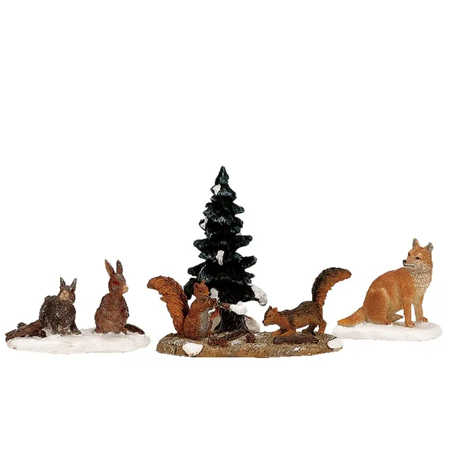lemax-woodland-animals-set-of-4-animaux-miniatures-vail-village image 1