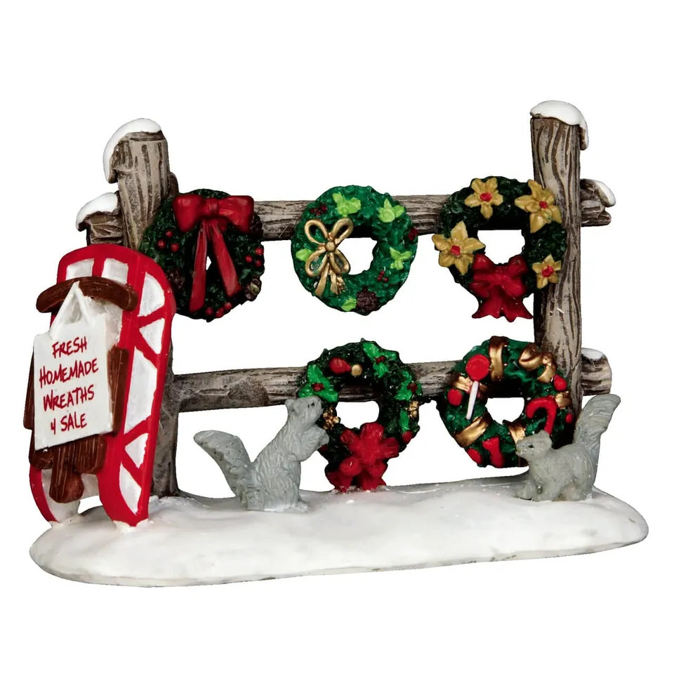 lemax-christmas-wreaths-4-sale-stand-couronnes-de-no-l-miniature image 1