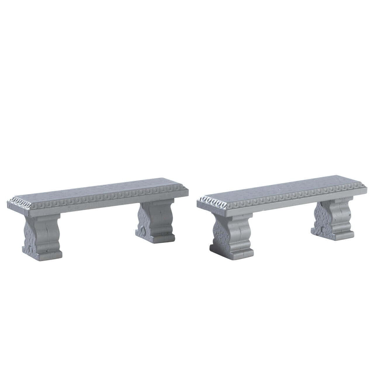 lemax-plaza-bench-set-of-2-lot-2-bancs-miniatures image 2