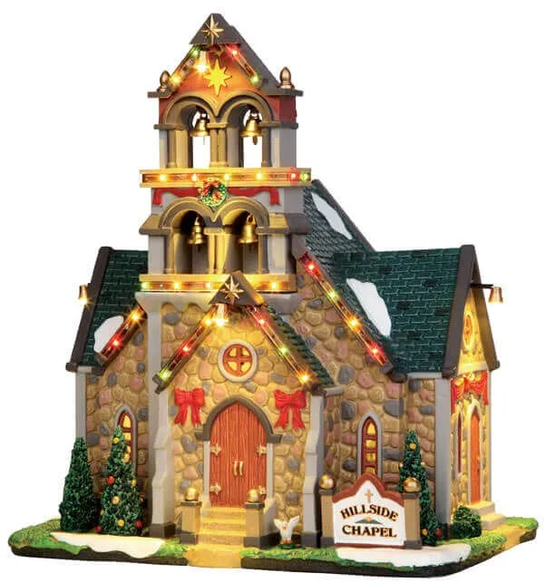 lemax-hillside-bell-chapel-chapelle-miniature-illumin-e image 1