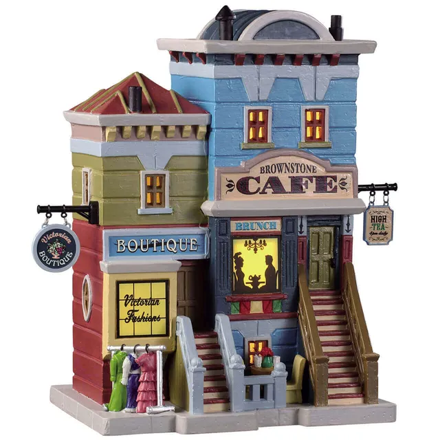 lemax-brownstone-cafe-caf-miniature-illumin-caddington image 1