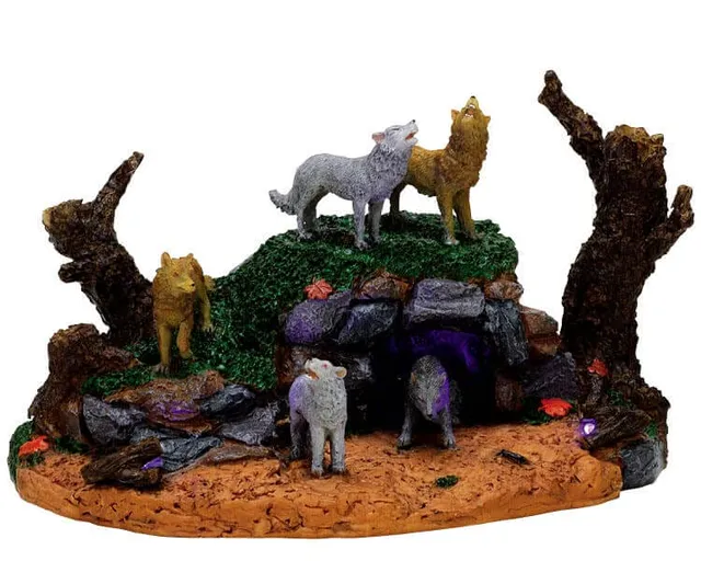 lemax-wolf-pack-meute-de-loups-miniature-spooky-town image 1