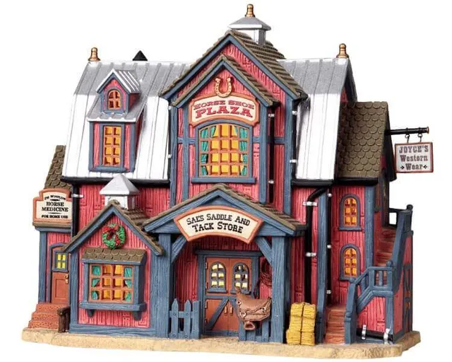 lemax-horse-shoe-plaza-place-miniature-fer-cheval-village-de-no-l image 1